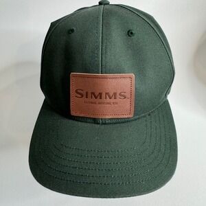 SIMMS Fishing Bozeman Montana USA Olive‎ Green Baseball Cap Hat